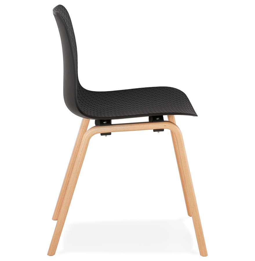 Chaise scandinave ´PACIFIK´ noire avec pieds en bois finition naturelle
