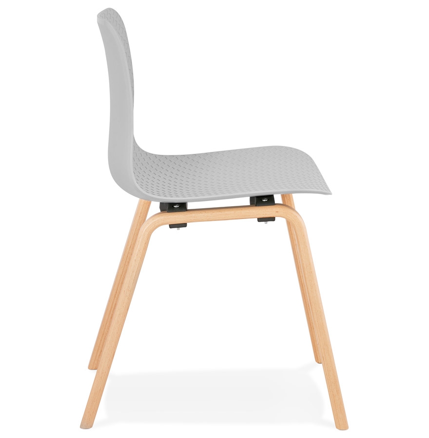 Chaise scandinave ´PACIFIK´ grise avec pieds en bois finition naturelle
