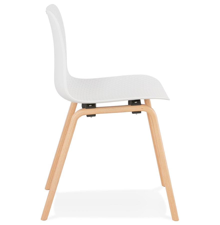 Chaise scandinave ´PACIFIK´ blanche avec pieds en bois finition naturelle