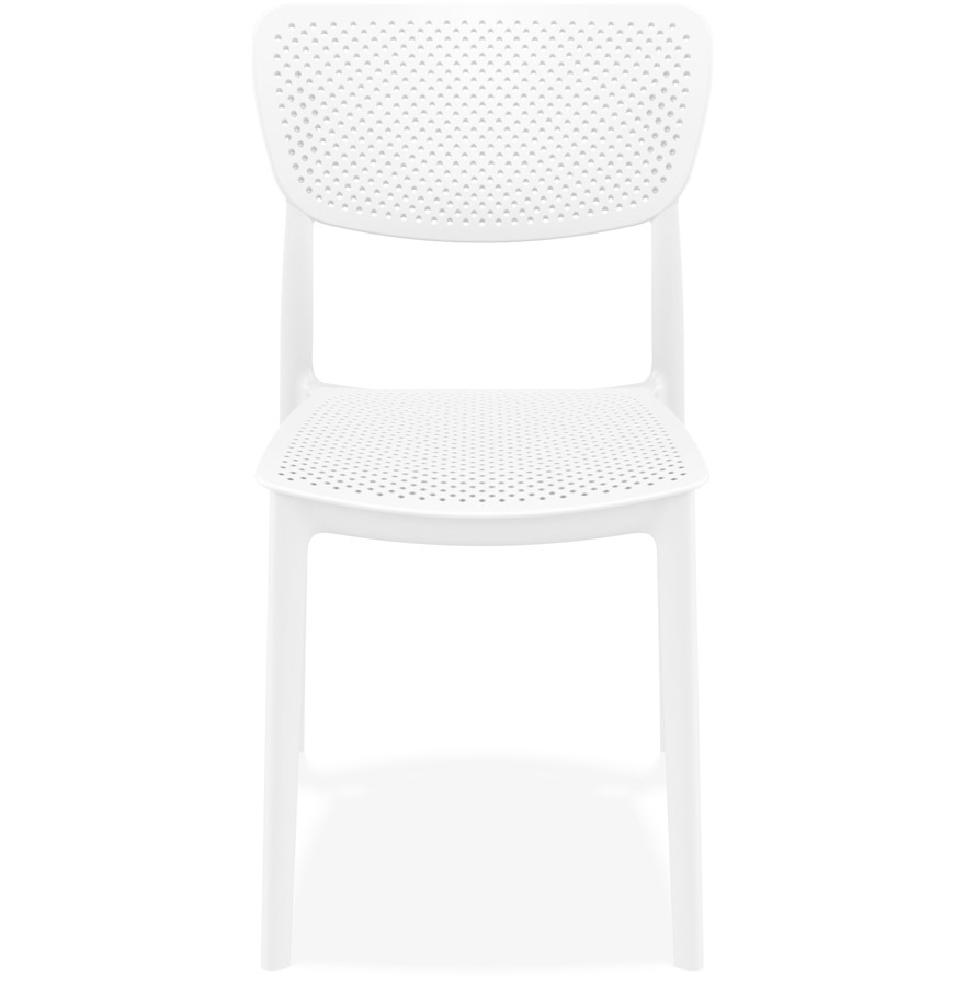 Chaise de terrasse perforée 'PALMA' en matière plastique blanche vue2