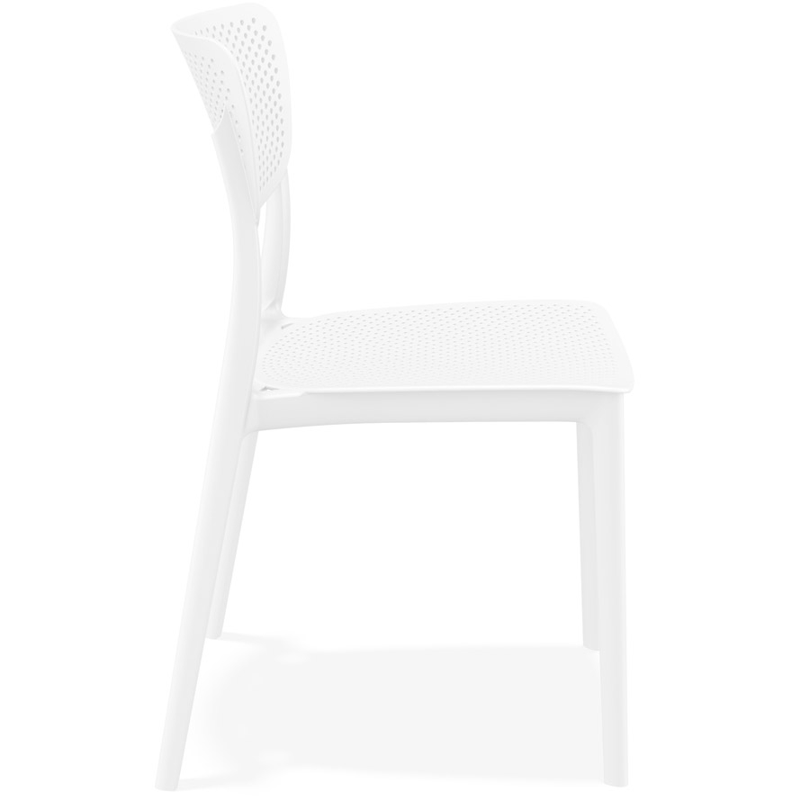 Chaise de terrasse perforée 'PALMA' en matière plastique blanche vue3
