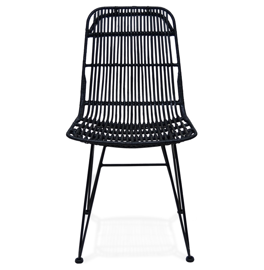 Chaise design 'PANAMA' en rotin noir vue2