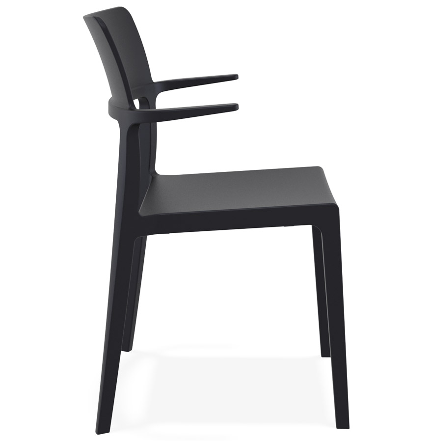 Chaise design empilable ´PAPRIKA´ noire intérieur / extérieur