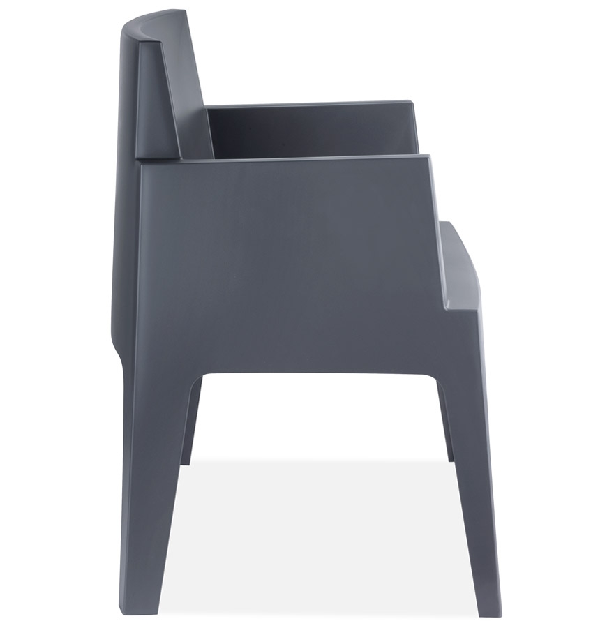 Chaise design 'PLEMO' gris foncé en matière plastique vue3