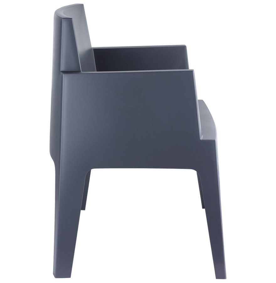 Chaise design ´PLEMO´ grise foncée en matière plastique