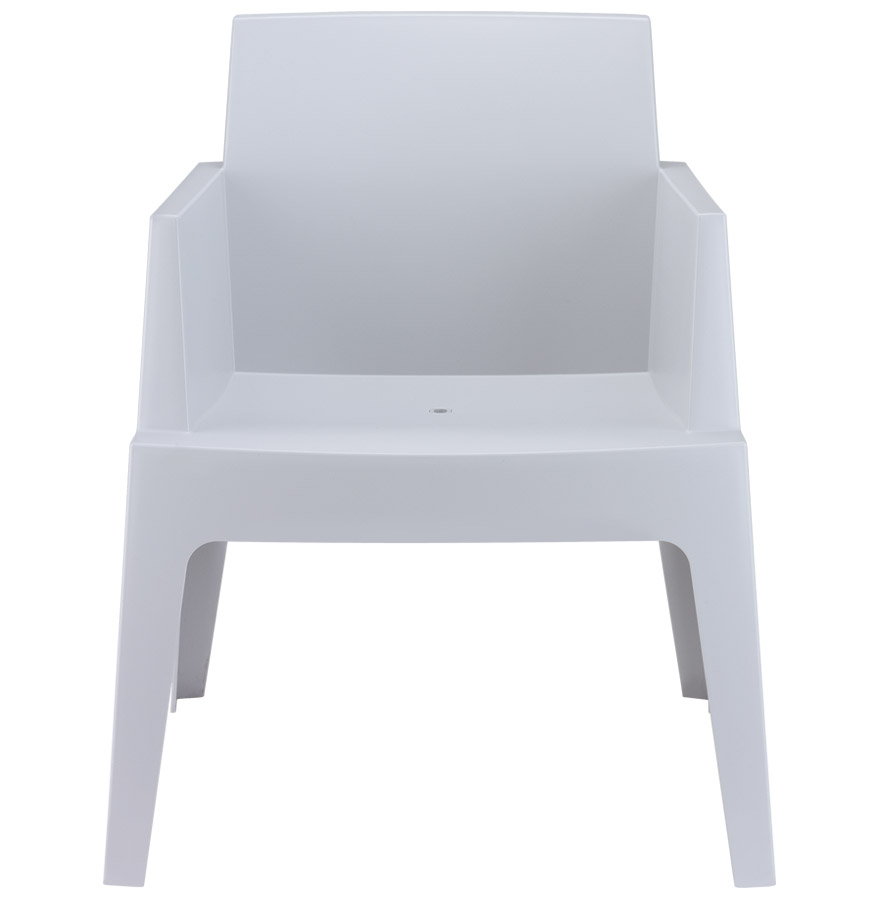 Chaise design ´PLEMO´ grise claire en matière plastique