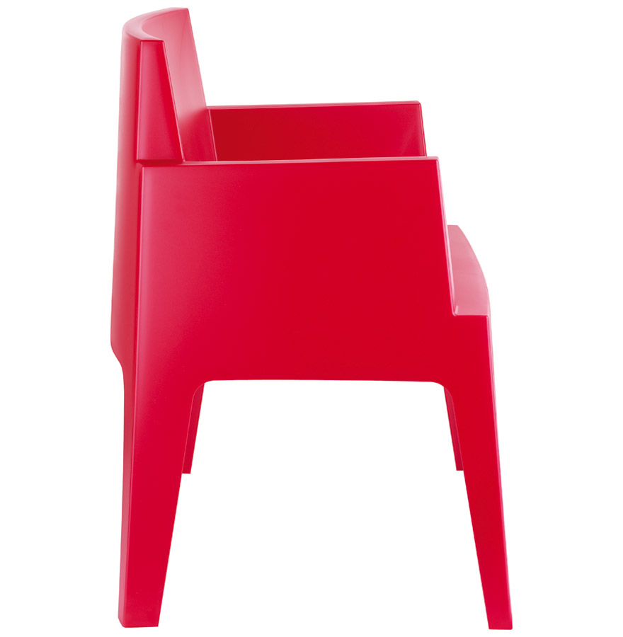 Chaise design 'PLEMO' rouge en matière plastique vue3