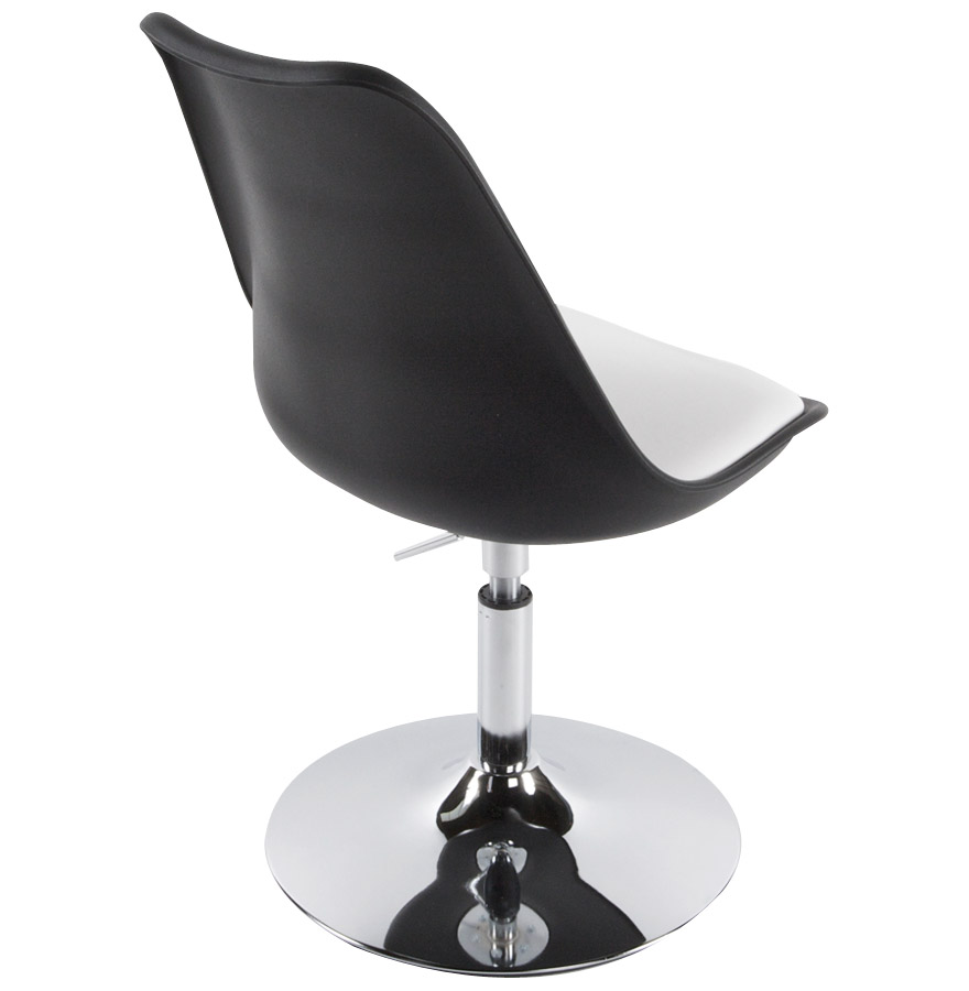 Chaise moderne pivotante ´QUEEN´ réglable noire et blanche