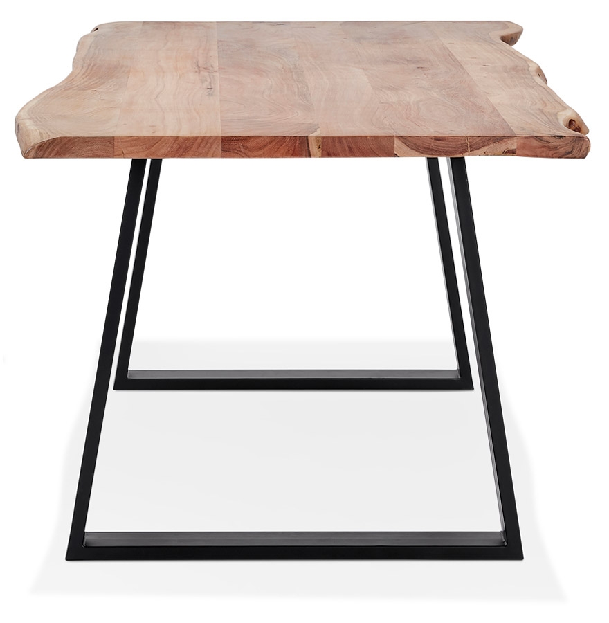 Table de salle à manger style industriel 'RAFA' en bois massif et métal - 160x90 cm vue3