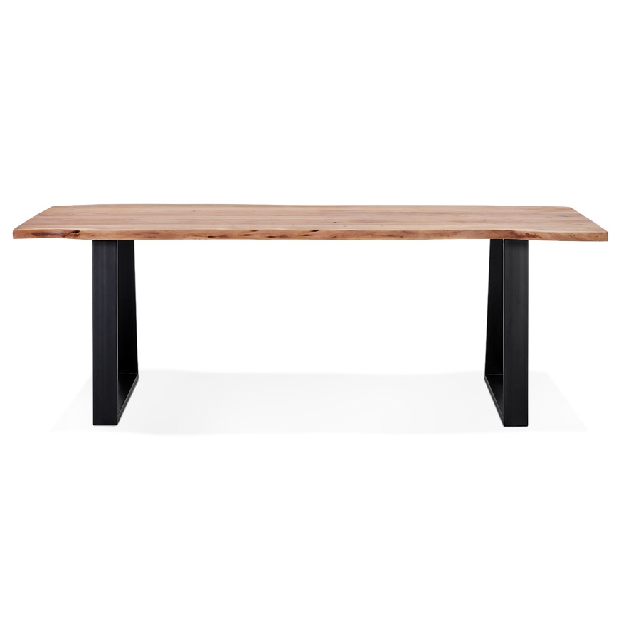 Table de salle à manger style industriel 'RAFA' en bois massif et métal - 240x100 cm vue2