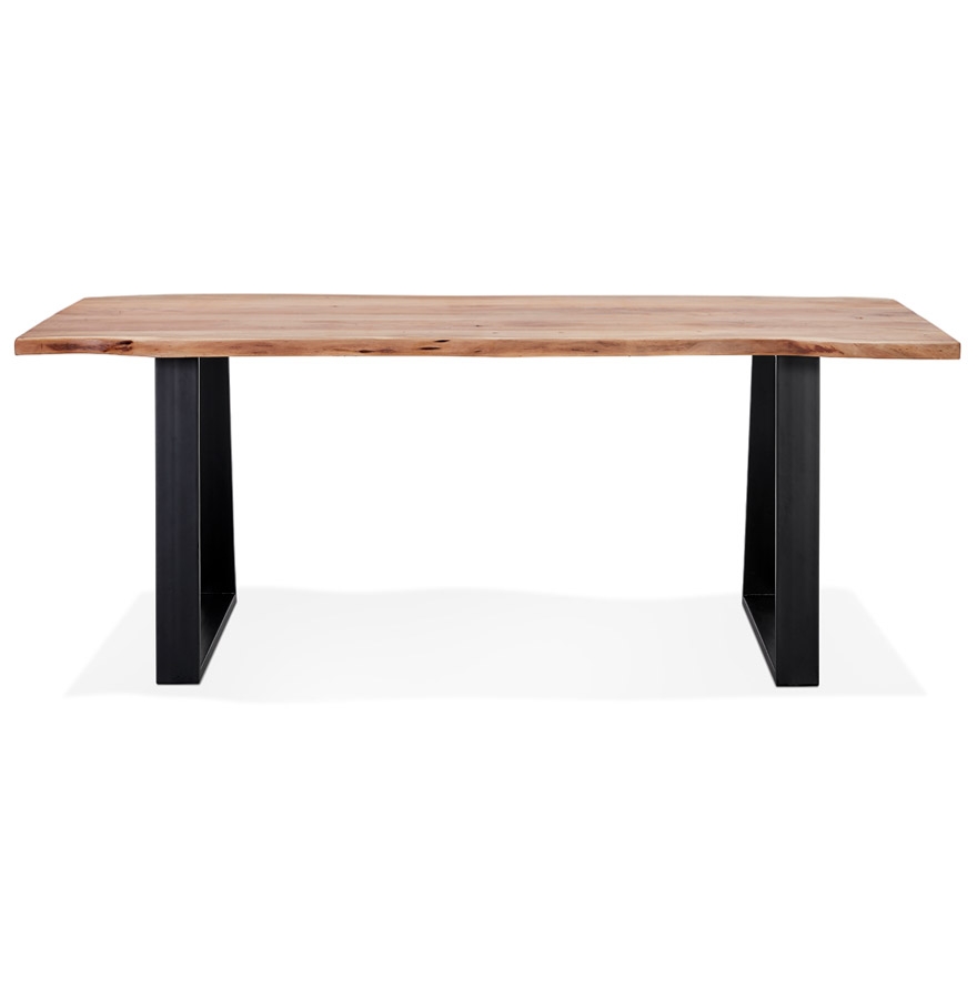 Table de salle à manger style industriel 'RAFA' en bois massif et métal - 200x95 cm vue2