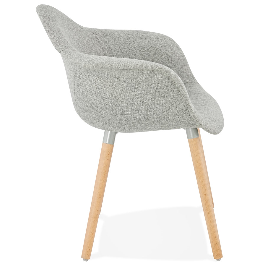 Chaise design avec accoudoirs ´RAMBLA´ en tissu gris