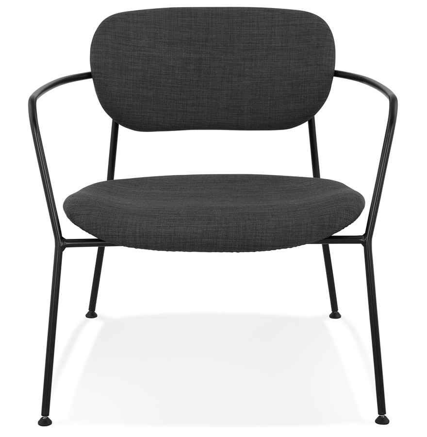 Fauteuil lounge design 'RIKA' en tissu gris foncé vue2