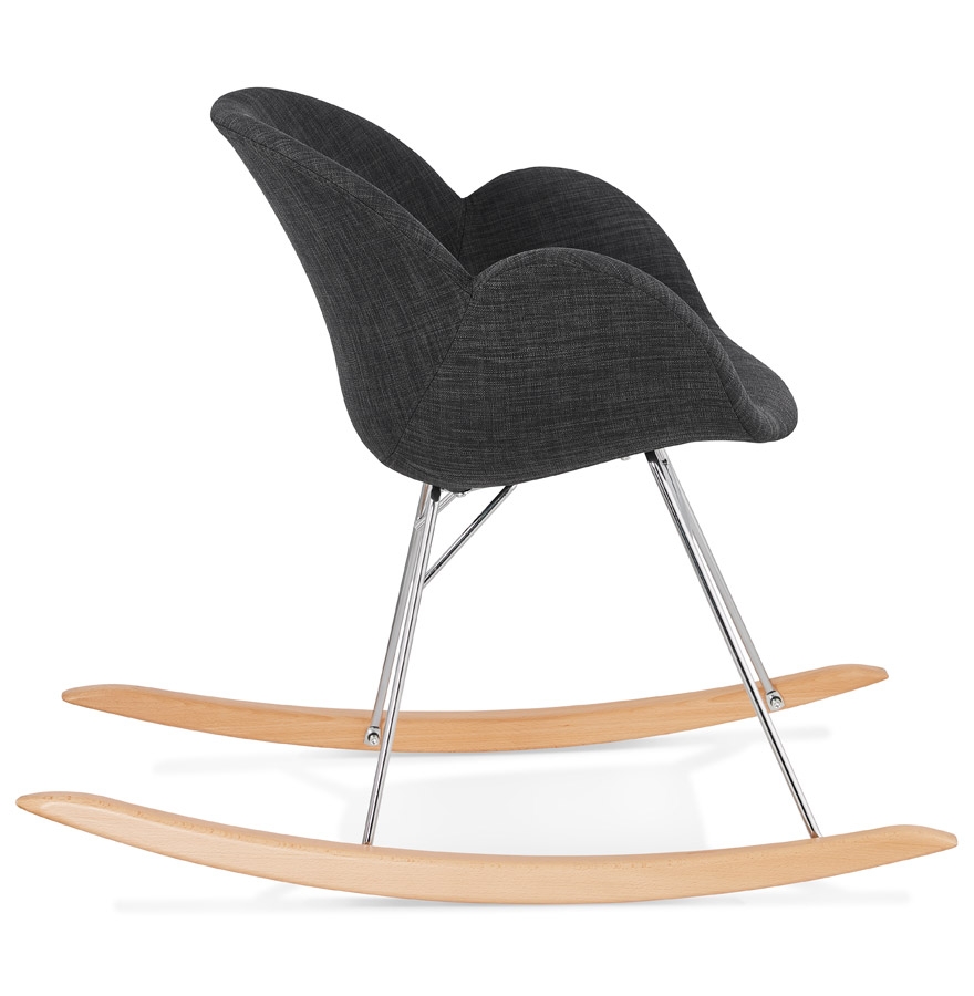 Chaise à bascule design ´ROCKY´ grise foncé en tissu