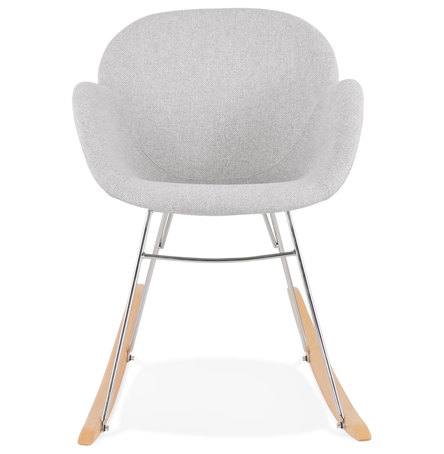 Chaise à bascule design ´ROCKY´ grise claire en tissu