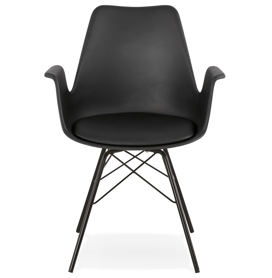 Chaise avec accoudoirs ´SALY´ noire style industriel
