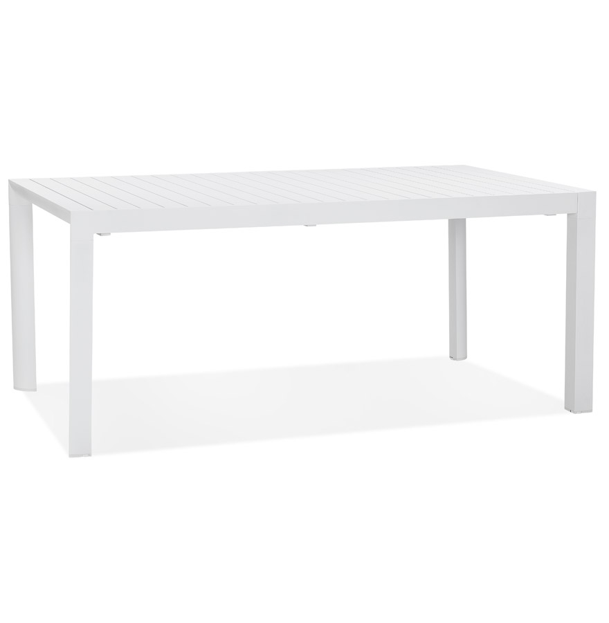 Table de jardin extensible 'SAMUI' en aluminium blanc mat - 180(240)x100 cm vue3