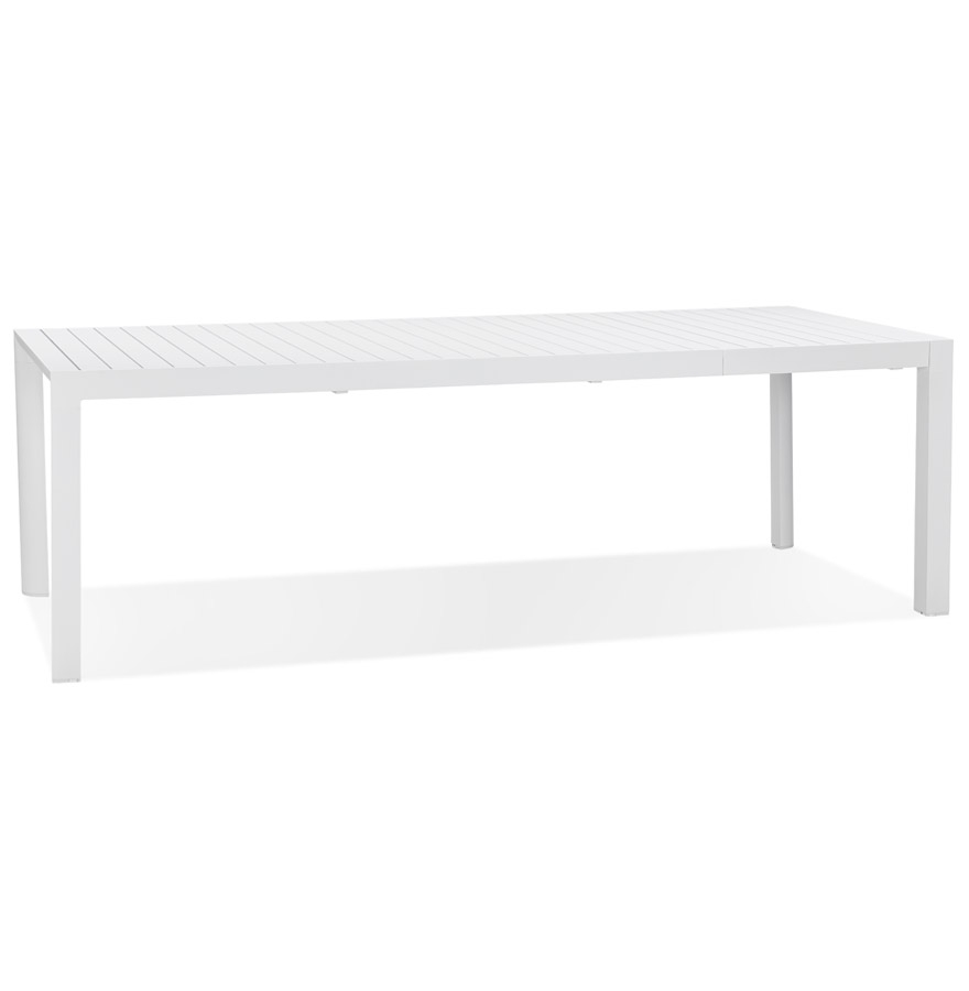Table de jardin extensible 'SAMUI' en aluminium blanc mat - 180(240)x100 cm vue2