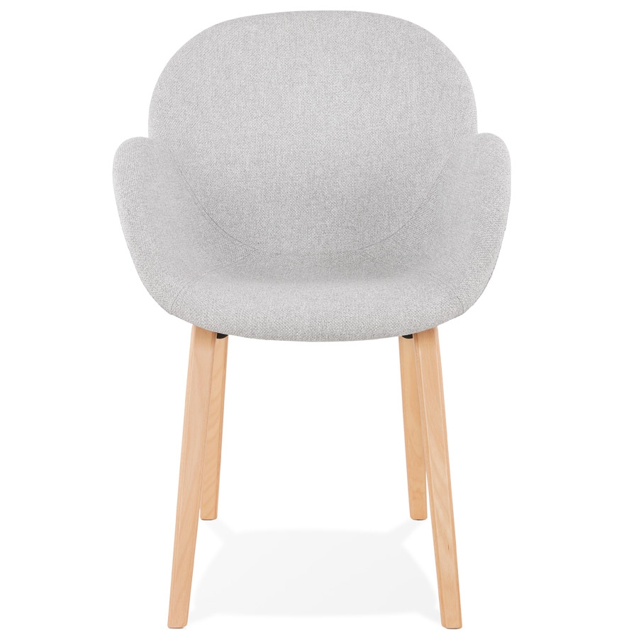 Chaise design avec accoudoirs ´SAMY´ en tissu gris clair style scandinave