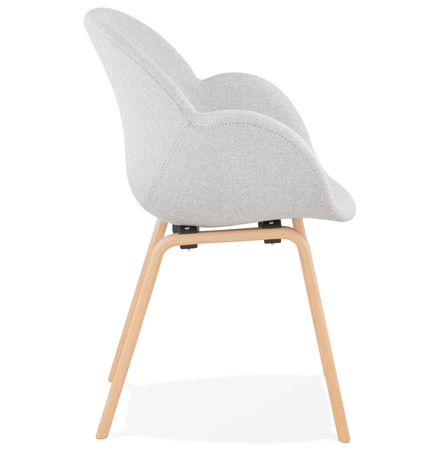 Chaise design avec accoudoirs ´SAMY´ en tissu gris clair style scandinave