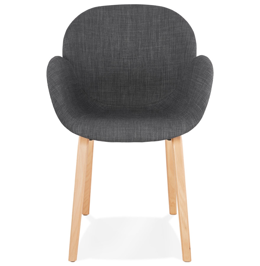 Chaise design avec accoudoirs ´SAMY´ en tissu gris style scandinave