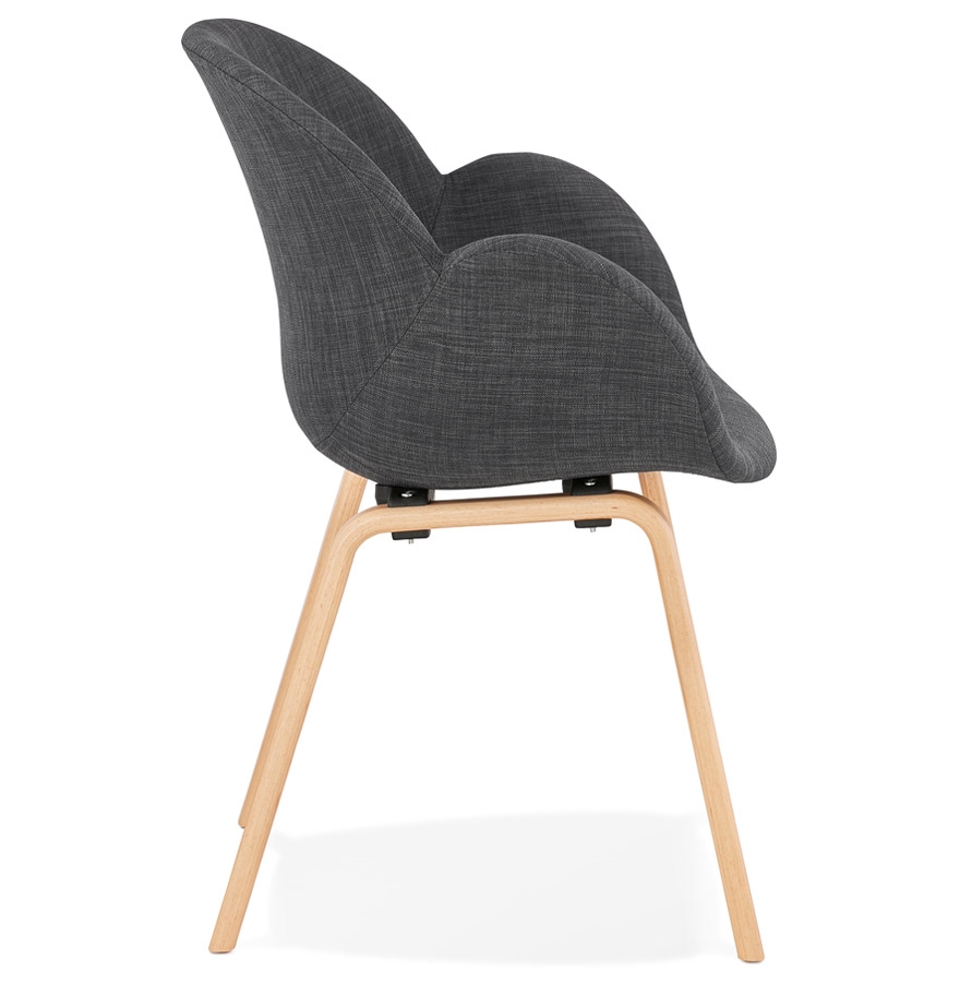 Chaise design avec accoudoirs ´SAMY´ en tissu gris style scandinave