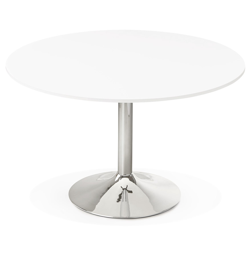 Table de bureau/à diner ronde ´SAOPOLO´ blanche - Ø 120 cm