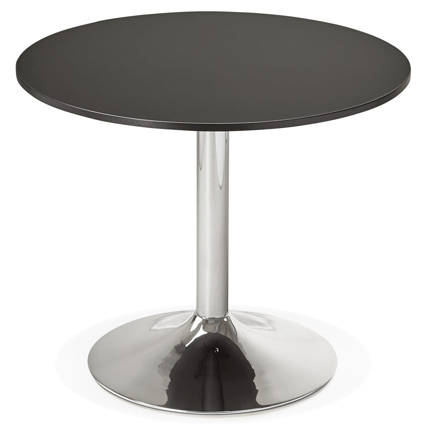 Petite table de bureau/à diner ronde ´SAOPOLO´ noire - Ø 90 cm