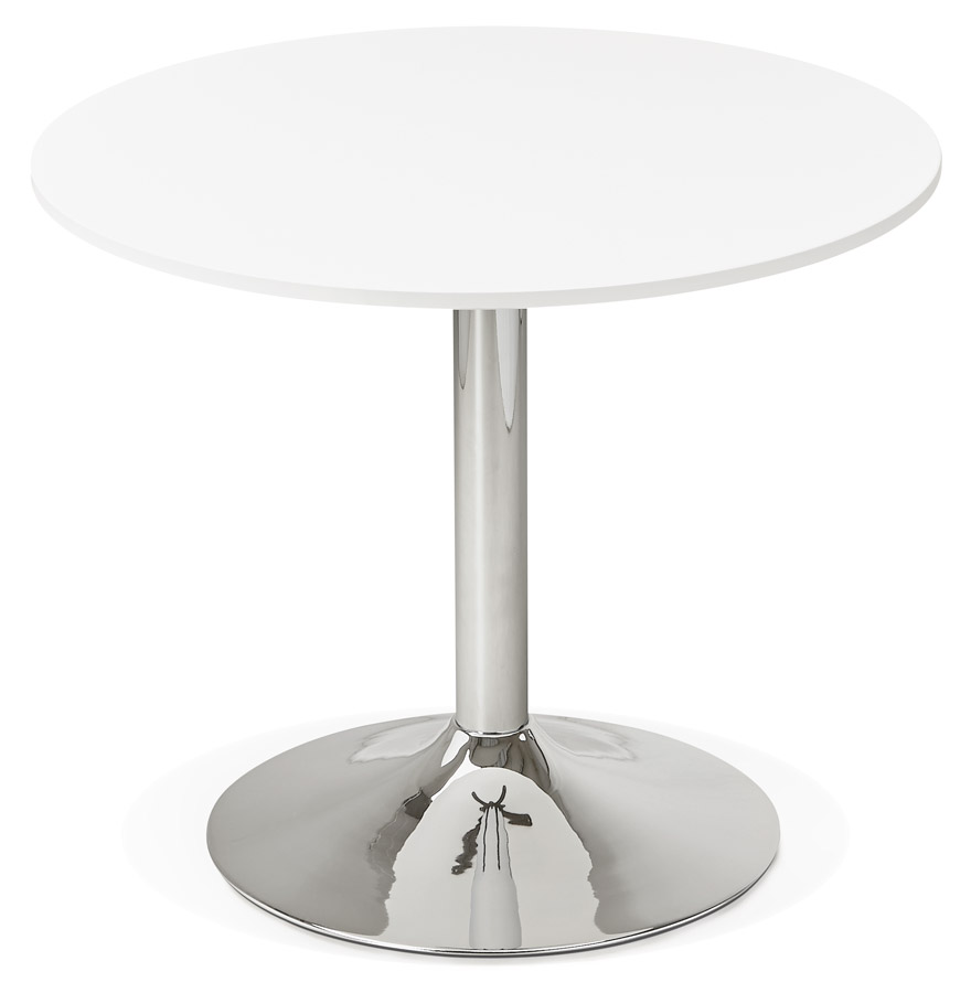 Petite table de bureau/à diner ronde ´SAOPOLO´ blanche - Ø 90 cm