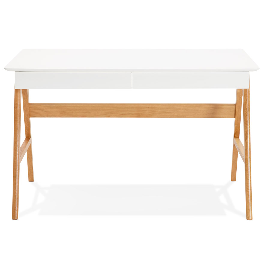 Bureau droit design ´SIROKO´ blanc style scandinave - 120x70 cm