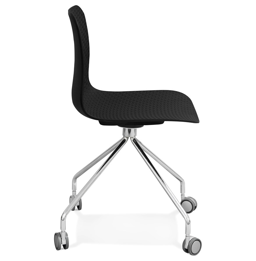 Chaise design de bureau ´SLIK´ noire sur roulettes