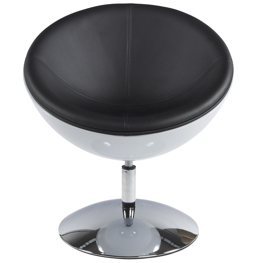 Fauteuil design boule ´SPHERA´ pivotant 360° blanc et noir