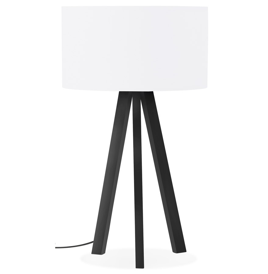 Lampe à poser design ´SPRING MINI´ avec abat-jour blanc et trépied noir