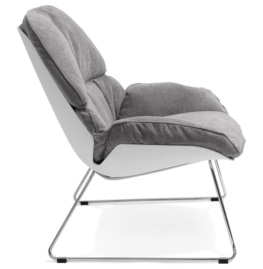 Fauteuil lounge design ´STARTUP´ gris clair en tissu