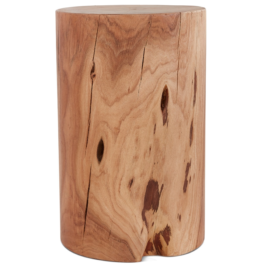 Table d'appoint / Tabouret tronc d'arbre 'STOLY' en bois massif finition naturelle vue2