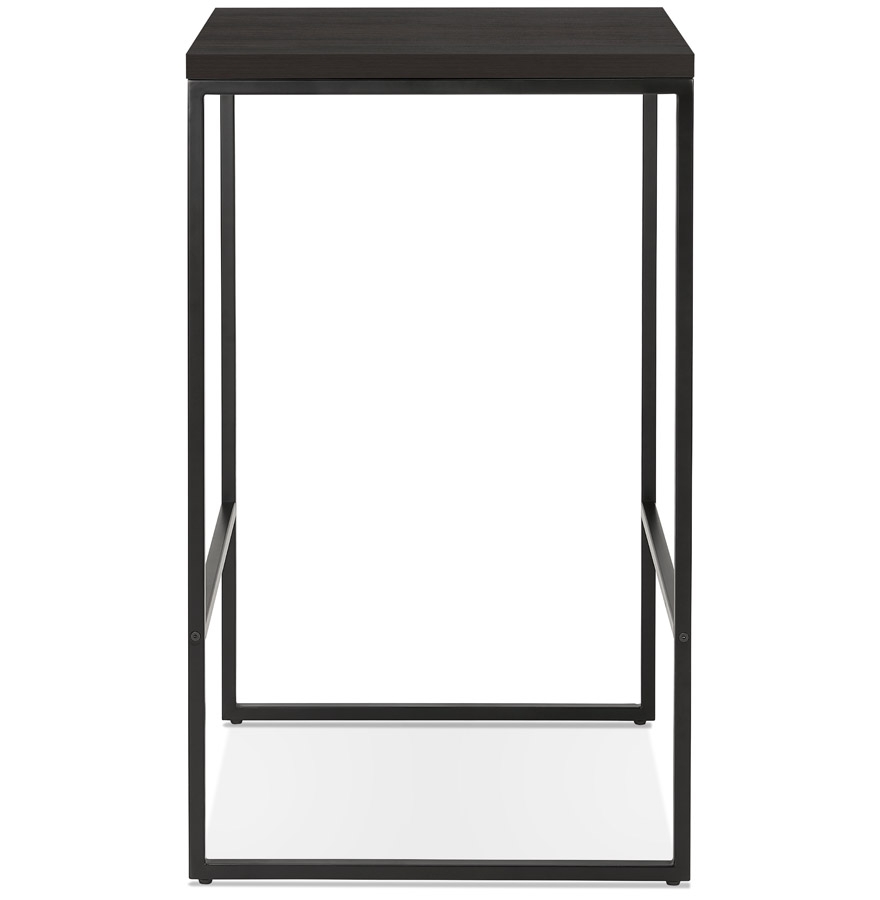 Table haute design 'STRAMOS' finition Wengé avec structure noire vouée aux pro de la restauration vue2