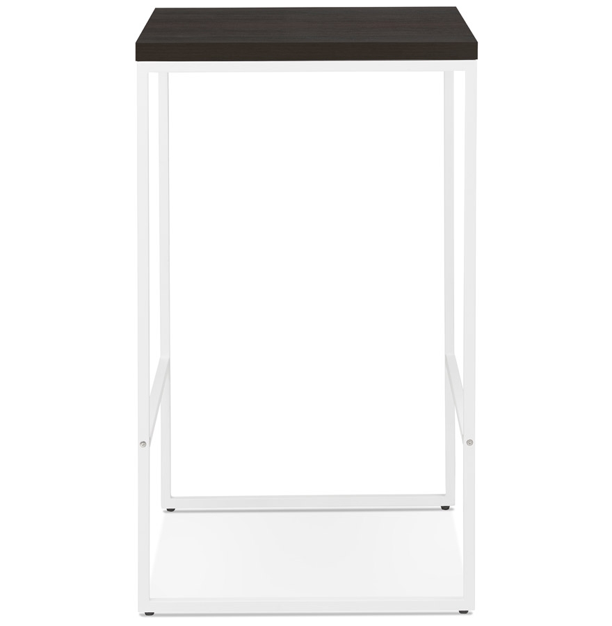Table haute design 'STRAMOS' finition Wengé avec structure blanche vouée aux pro de la restauration vue2