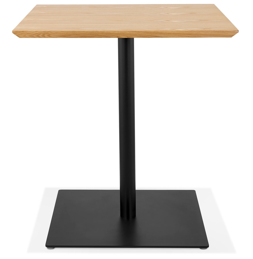 Table carrée design 'SUMO' en bois finition naturelle et métal noir - 70x70 cm vue2