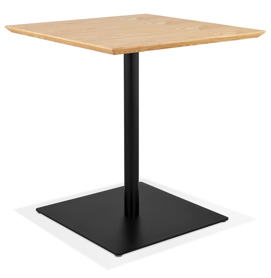Table carrée design 'SUMO' en bois finition naturelle et métal noir - 70x70 cm vue3