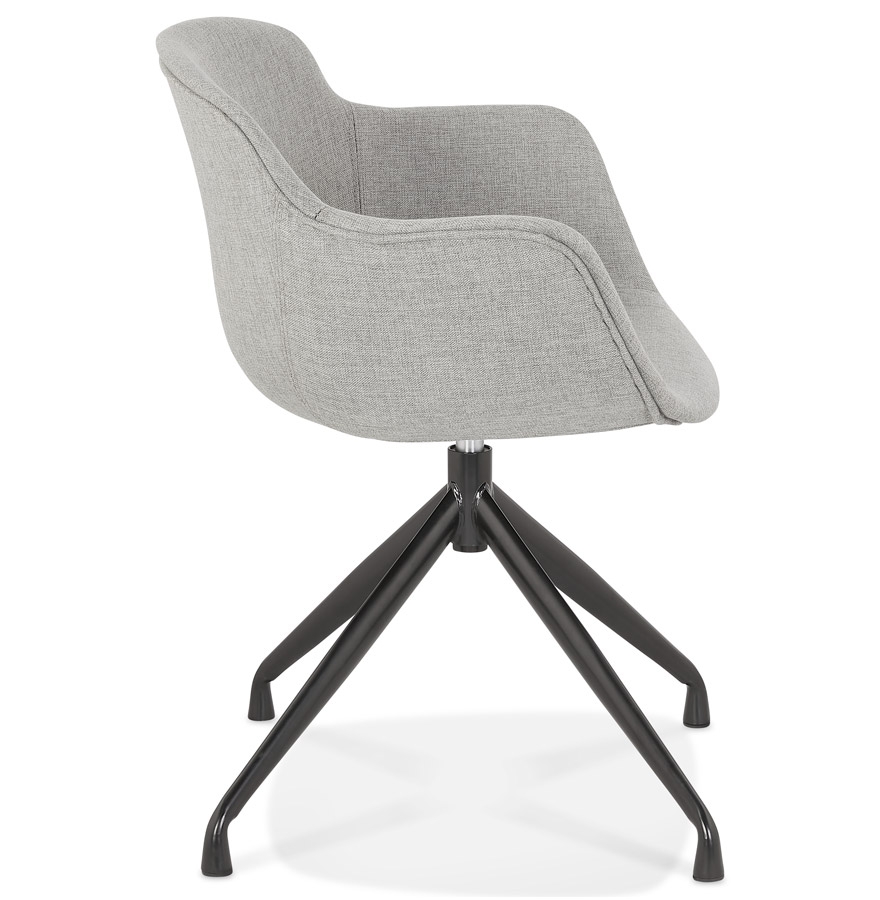 Chaise design avec accoudoirs 'SWAN' en tissu gris vue3