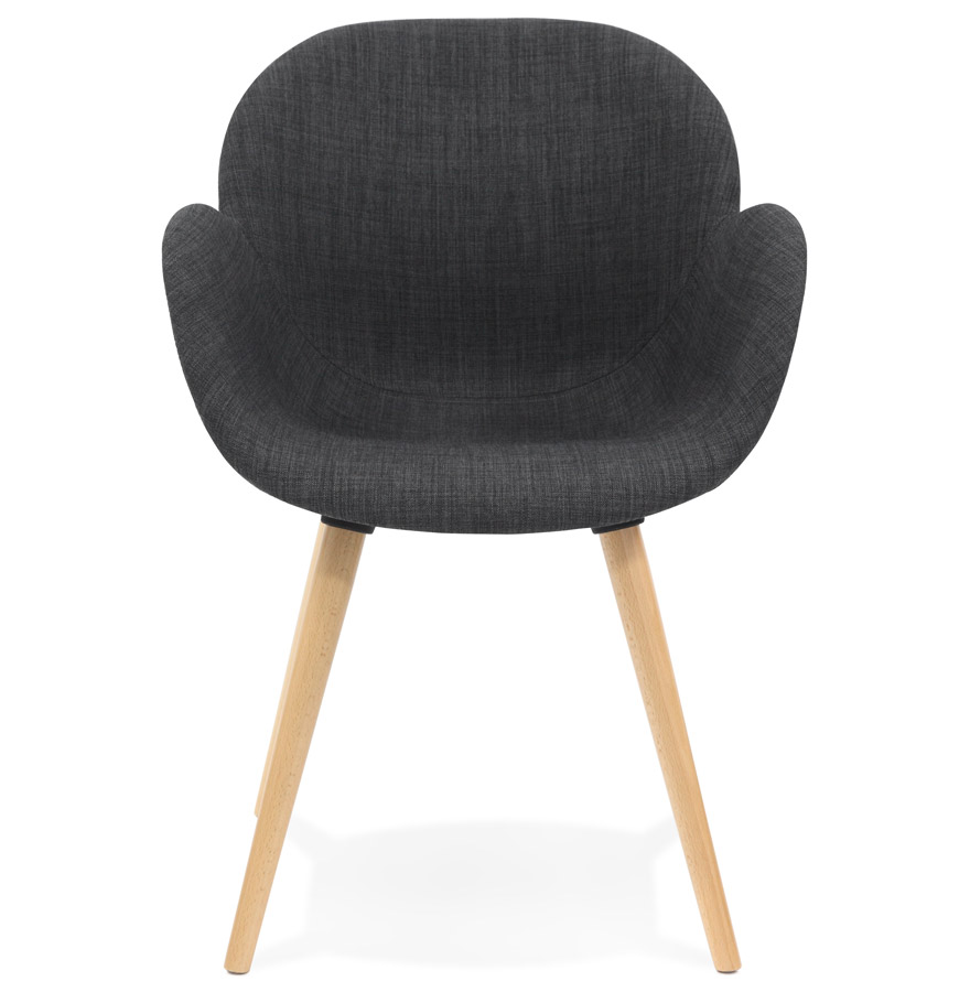Chaise design scandinave ´TAPIOCA´ en tissu gris foncé