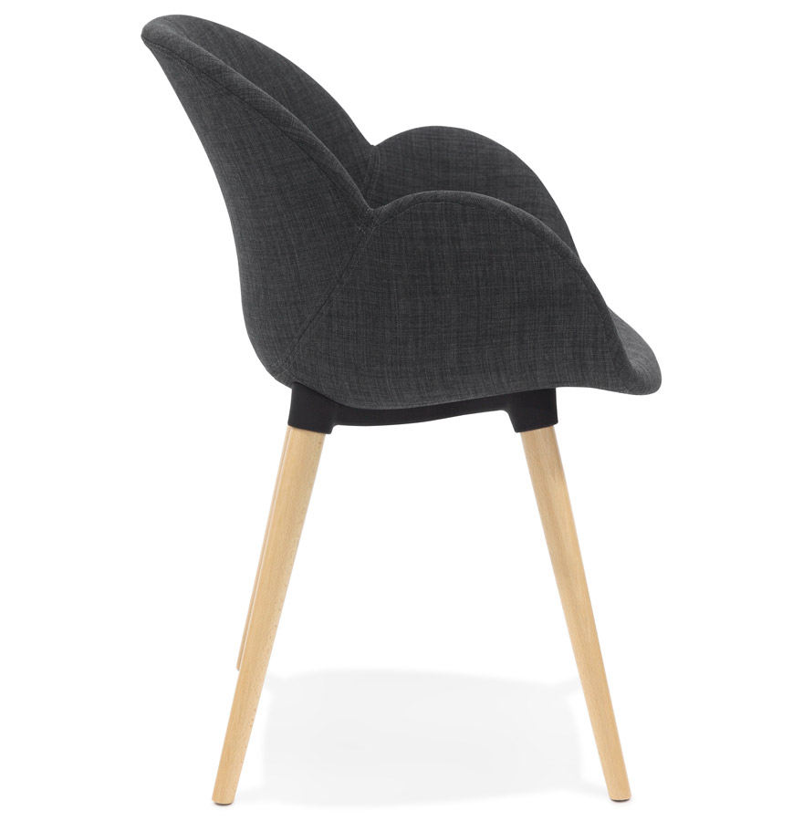 Chaise design scandinave ´TAPIOCA´ en tissu gris foncé