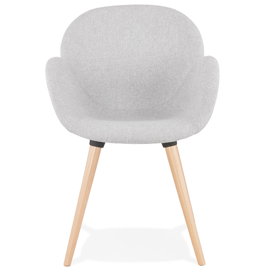 Chaise design scandinave 'TAPIOCA' en tissu gris clair vue2