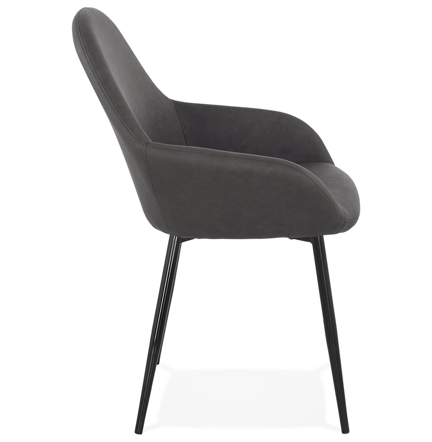 Chaise avec accoudoirs ´THELMA´ grise design