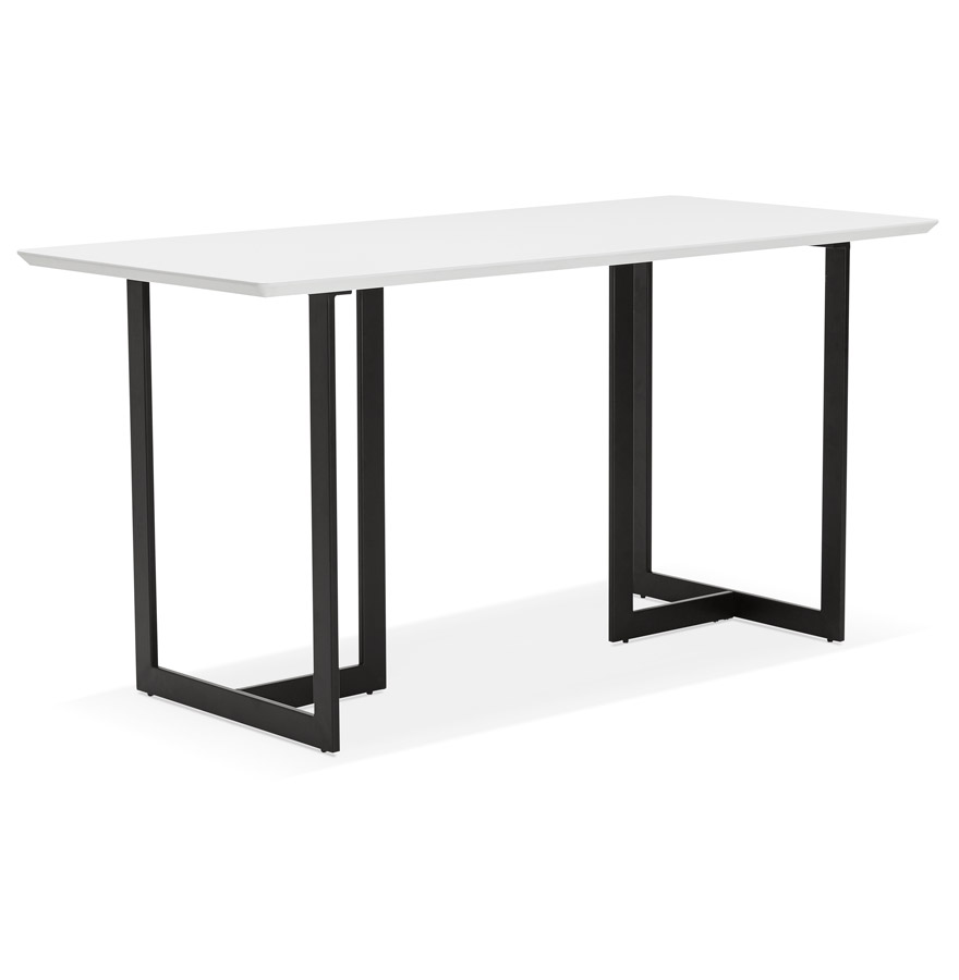 Table à diner / bureau design 'TITUS' en bois blanc - 150x70 cm vue3