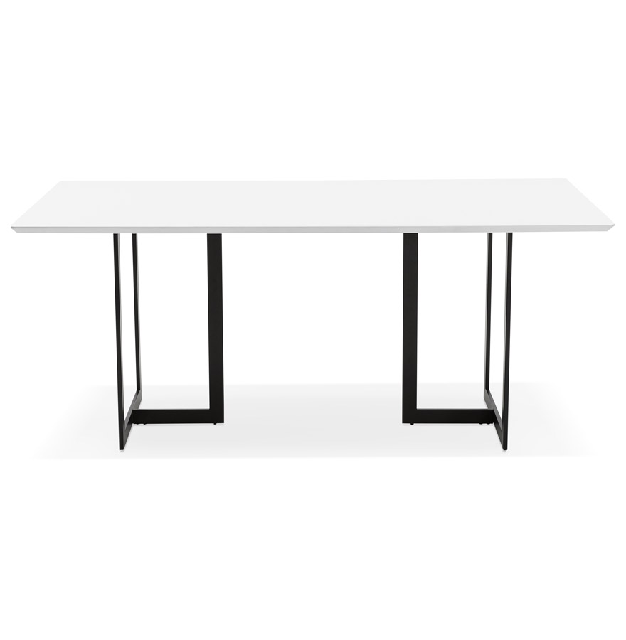 Table à diner / bureau design 'TITUS' en bois blanc - 180x90 cm vue2