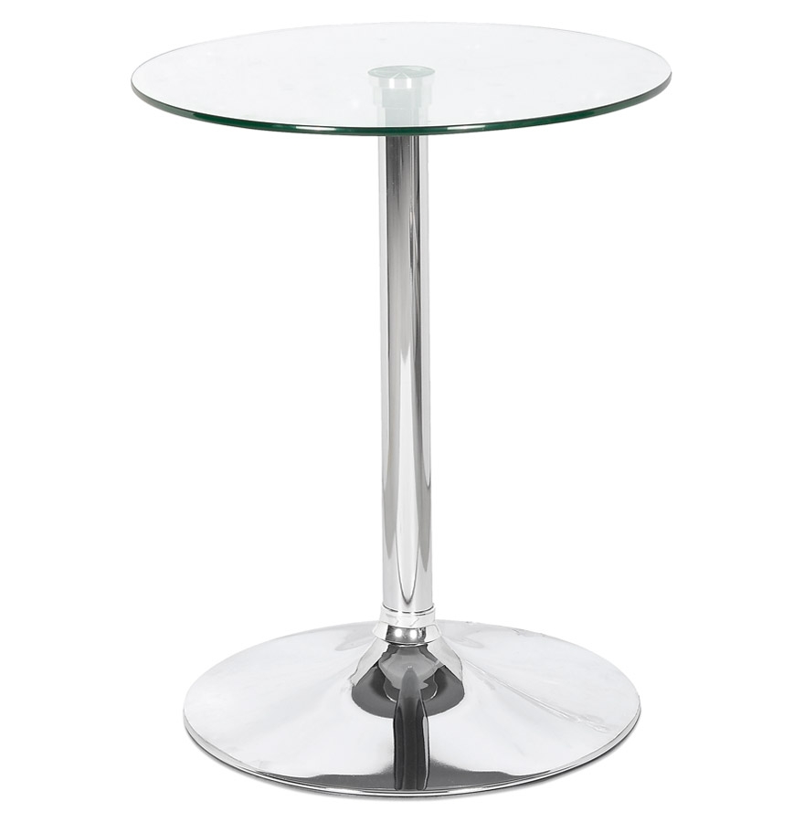 Table ronde 'TRAK' en verre avec un pied chromé - Table HoReCa Ø 60 cm vue2