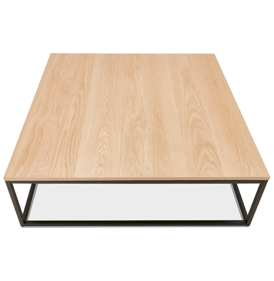 Grande table basse style industriel 'TRIBECA' en bois finition naturelle et métal noir vue3