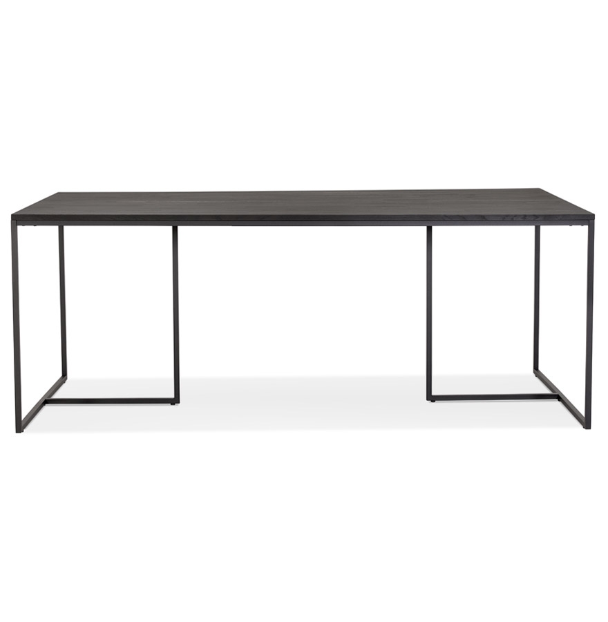 Table de salle à manger 'UNION' noire en chêne massif - 200x100 cm vue2