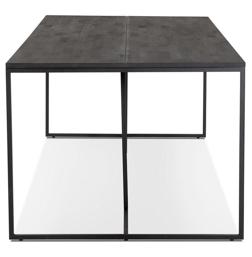 Table de salle à manger 'UNION' noire en chêne massif - 200x100 cm vue3